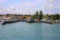 Friedrichshafen harbor on the other side of eater in Baden-Wurttemberg, Germany Royalty Free Stock Photo