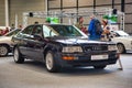 FRIEDRICHSHAFEN - MAY 2019: black AUDI V8 TYPE 4C 1988 sedan at Motorworld Classics Bodensee on May 11, 2019 in Friedrichshafen,