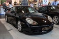 FRIEDRICHSHAFEN - MAY 2019: black PORSCHE 911 996 GT3 MK1 turbo coupe at Motorworld Classics Bodensee on May 11, 2019 in
