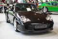 FRIEDRICHSHAFEN - MAY 2019: black PORSCHE 911 996 TURBO coupe 2002 at Motorworld Classics Bodensee on May 11, 2019 in