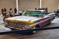 FRIEDRICHSHAFEN - MAY 2019: black yellow red CHEVROLET EL CAMINO 1959 at Motorworld Classics Bodensee on May 11, 2019 in Royalty Free Stock Photo