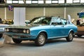 FRIEDRICHSHAFEN - MAY 2019: blue AUDI 100 coupe S C1 F104 1970 at Motorworld Classics Bodensee on May 11, 2019 in Friedrichshafen