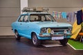FRIEDRICHSHAFEN - MAY 2019: light blue azure OPEL KADETT B 1.15 1970 at Motorworld Classics Bodensee on May 11, 2019 in
