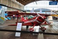 FRIEDRICHSHAFEN - MAY 2019: red biplane PITTS S1 11B 2005 at Motorworld Classics Bodensee on May 11, 2019 in Friedrichshafen,