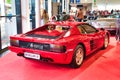 FRIEDRICHSHAFEN - MAY 2019: red FERRARI TESTAROSSA F110 1989 coupe at Motorworld Classics Bodensee on May 11, 2019 in