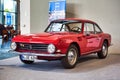 FRIEDRICHSHAFEN - MAY 2019: red FIAT OSI 1200 SPYDER 1965 COUPE at Motorworld Classics Bodensee on May 11, 2019 in Friedrichshafen