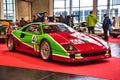 FRIEDRICHSHAFEN - MAY 2019: red green FERRARI F40 1989 at Motorworld Classics Bodensee on May 11, 2019 in Friedrichshafen, Germany