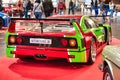 FRIEDRICHSHAFEN - MAY 2019: red green FERRARI F40 1989 at Motorworld Classics Bodensee on May 11, 2019 in Friedrichshafen, Germany