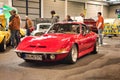 FRIEDRICHSHAFEN - MAY 2019: red OPEL GT 1968 coupe at Motorworld Classics Bodensee on May 11, 2019 in Friedrichshafen, Germany