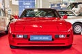 FRIEDRICHSHAFEN - MAY 2019: red PORSCHE 944 1986 coupe at Motorworld Classics Bodensee on May 11, 2019 in Friedrichshafen, Germany