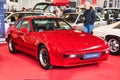 FRIEDRICHSHAFEN - MAY 2019: red PORSCHE 944 1986 coupe at Motorworld Classics Bodensee on May 11, 2019 in Friedrichshafen, Germany Royalty Free Stock Photo