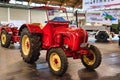 FRIEDRICHSHAFEN - MAY 2019: red PORSCHE JUNIOR DIESEL SUPER TRACTOR 1960 at Motorworld Classics Bodensee on May 11, 2019 in