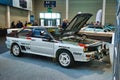 FRIEDRICHSHAFEN - MAY 2019: white AUDI QUATTRO A1 TYPE 81 85 1980 sedan at Motorworld Classics Bodensee on May 11, 2019 in Royalty Free Stock Photo