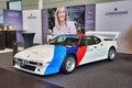 FRIEDRICHSHAFEN - MAY 2019: white red blue sport BMW M1 PROCAR CHAMPIONSHIP 1979 coupe at Motorworld Classics Bodensee on May 11, Royalty Free Stock Photo