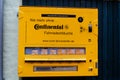 Friedrichstadt, Germany - September 06, 2021: ÃÂ¡ontinental inner tube vending machine continental fahrradschlÃÂ¤uche