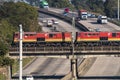 Frieght Train Passing Over Busy N3 Highway