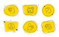 Friend, Avatar and Writer icons set. Employees wealth, Find user and Employees teamwork signs. Vector