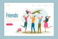 Friend Bday Flat Vector Landing Page Template