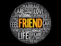 Friend circle word cloud collage Royalty Free Stock Photo