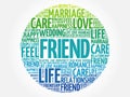 Friend circle word cloud Royalty Free Stock Photo