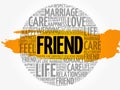 Friend circle word cloud Royalty Free Stock Photo
