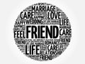 Friend circle word cloud Royalty Free Stock Photo