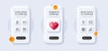 Friend, Dress and Creative idea line icons pack. For web app. 3d phone mockups. Vector Royalty Free Stock Photo