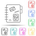 friend notebook multi color style icon. Simple thin line, outline  of friendship icons for ui and ux, website or mobile Royalty Free Stock Photo