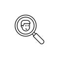 friend search icon. Element of friendship icon for mobile concept and web apps. Thin line friend search icon can be used for web a