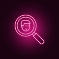 friend search icon. Elements of Friendship in neon style icons. Simple icon for websites, web design, mobile app, info graphics