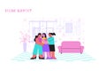 Friend Support Flat Illustration