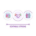 Friend support loop concept icon