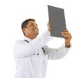Friendly Afro-American doctor working Royalty Free Stock Photo
