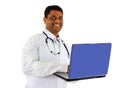 Friendly Afro-American doctor working Royalty Free Stock Photo