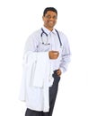 Friendly Afro-American doctor working Royalty Free Stock Photo