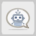 Friendly AI Chatbot in Speech Bubble Vector Icon Royalty Free Stock Photo