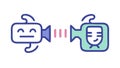 Friendly AI Communication: Digital Connection and Virtual Interaction Icon, vector design Generative AI Royalty Free Stock Photo