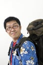 Friendly asian backpacker