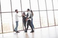 Friendly atmophere between four team workers on the break time Royalty Free Stock Photo