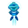 Friendly avatar. Blue robot character Royalty Free Stock Photo