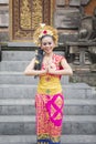 Friendly balinese dancer in traditional costume Royalty Free Stock Photo