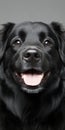 Friendly Black Labrador Dog with Joyful Expression Posing Beautifully on a Solid Studio Background Royalty Free Stock Photo