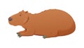 Friendly Capybara Large Rodent Wetland Creature, vector design Generative AI Royalty Free Stock Photo