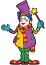 Friendly clown illusionist