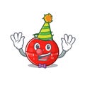 Friendly clown tomato kitchen timer mascot design concept Royalty Free Stock Photo