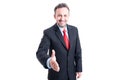 Friendly and confident business man ready for hand shake Royalty Free Stock Photo