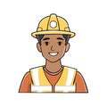 Friendly construction worker in hard hat and safety vest smiling Royalty Free Stock Photo