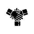 Friendly cooperation black glyph icon Royalty Free Stock Photo