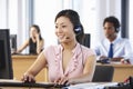 Friendly Customer Service Agent In Call Centre Royalty Free Stock Photo