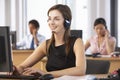 Friendly Customer Service Agent In Call Centre Royalty Free Stock Photo